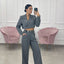 COMPLETO GIACCA CORTA E PANTALONE PALAZZO