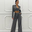 COMPLETO GIACCA CORTA E PANTALONE PALAZZO