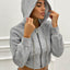 FELPA CROP CON ZIP E CAPPUCCIO
