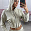FELPA CROP CON ZIP E CAPPUCCIO
