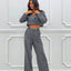 COMPLETO GIACCA CORTA E PANTALONE PALAZZO
