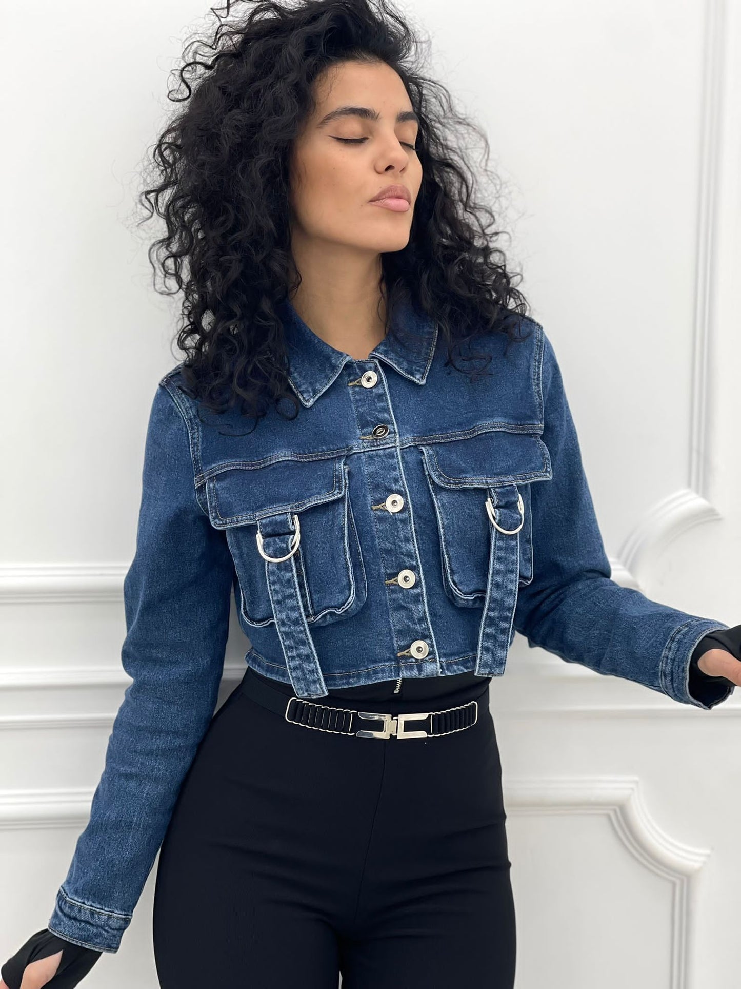 GIUBBINO JEANS CON TASCONI