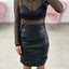 VESTITO TULLE ED ECOPELLE
