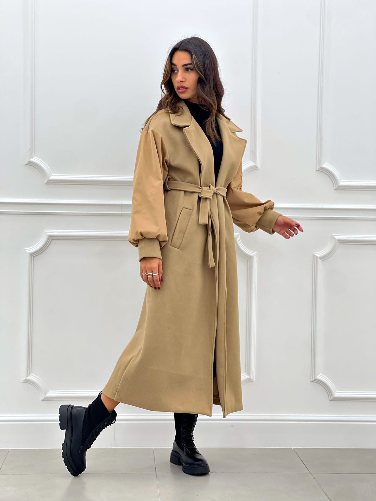 CAPPOTTO IN PANNO CON MANICA BOMBER