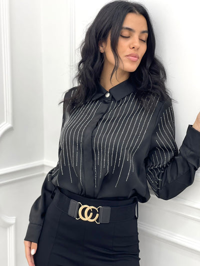 CAMICIA RASO CON STRASS