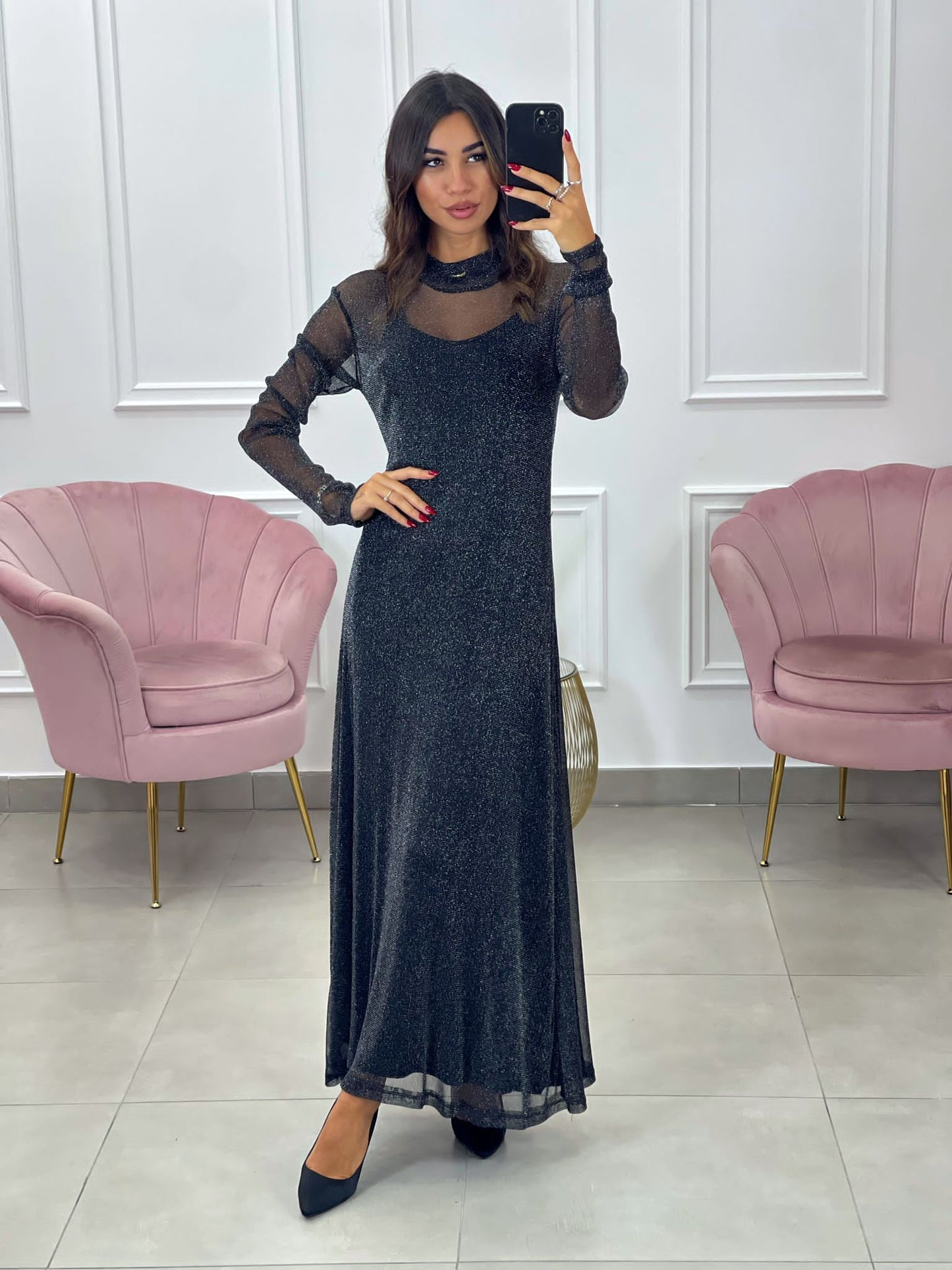 VESTITO LUNGO LUREX