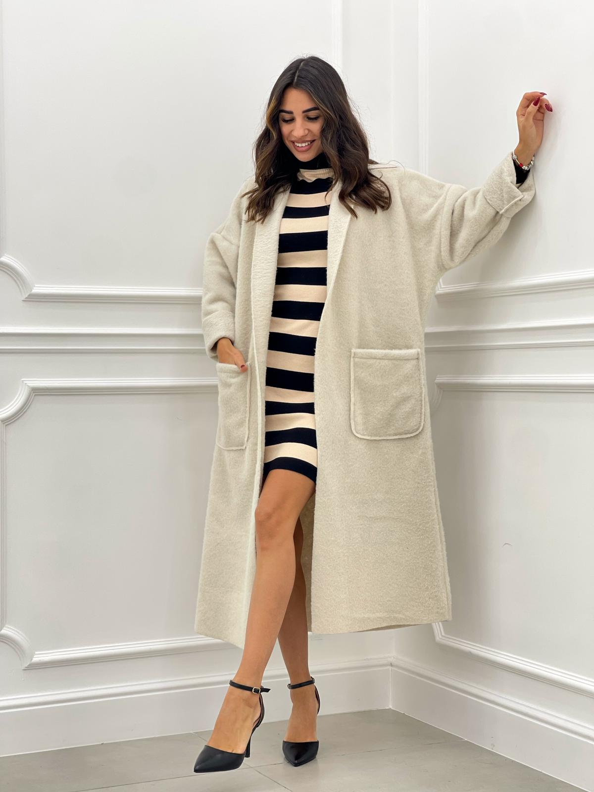CAPPOTTO LANA COTTA CON TASCHE