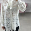 CAMICIA PIZZO MACRAME' CON FIOCCO