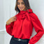 BLUSA IN RASO CON FIOCCO