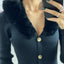 VESTITO LANA COSTINA CON COLLO PELLICCIA