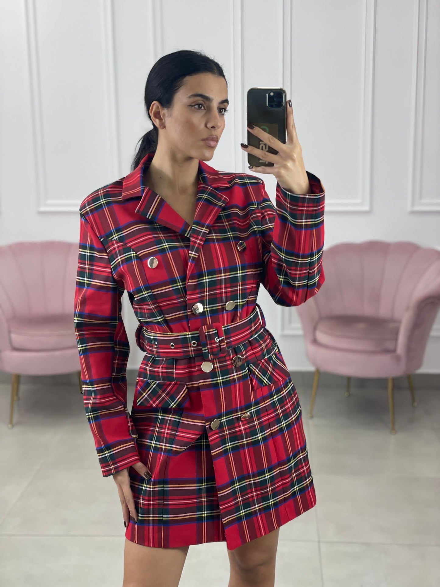 VESTITO MODELLO GIACCA IN TARTAN