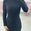 VESTITO COLLO ALTO TRAMA TRECCIA