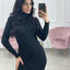 VESTITO COLLO ALTO TRAMA TRECCIA