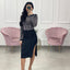 GONNA TUBINO CON STRASS E SPACCO LATERALE