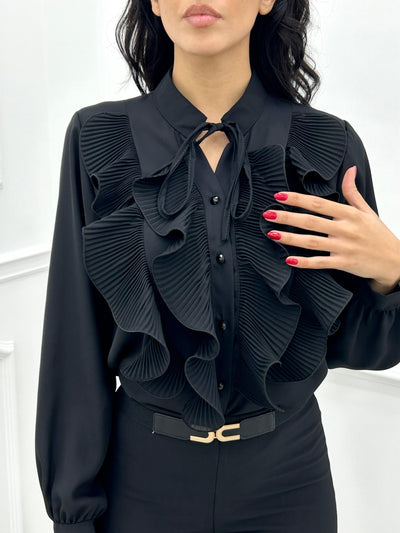CAMICIA GEORGETTE CON ROUCHE