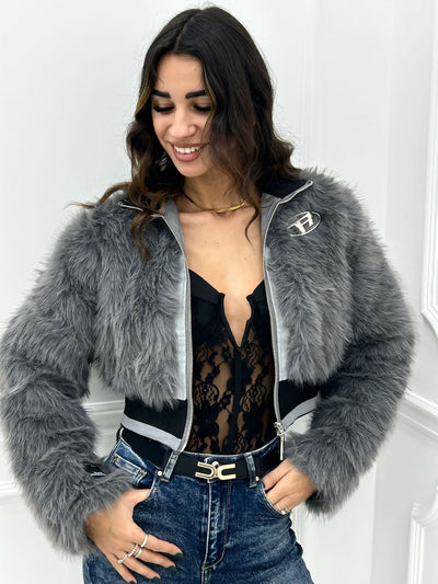 ECOPELLICCIA CROP CON ZIP