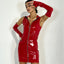 VESTITO EFFETTO LUCIDO CON ZIP E MANICOTTI