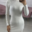 VESTITO COLLO ALTO TRAMA TRECCIA