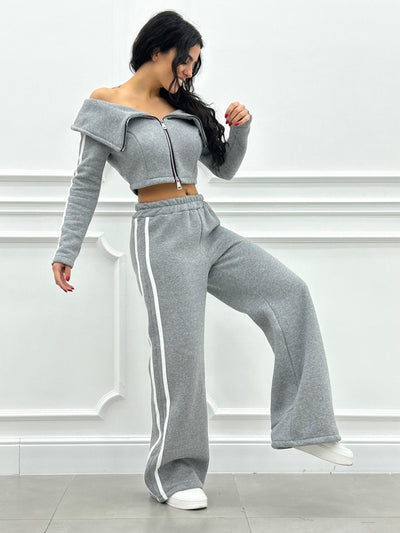 FELPA CROP CON ZIP