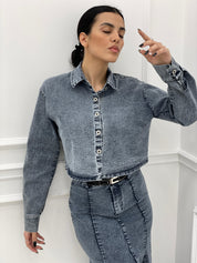 CAMICIA CROP JEANS NEW COLLECTION